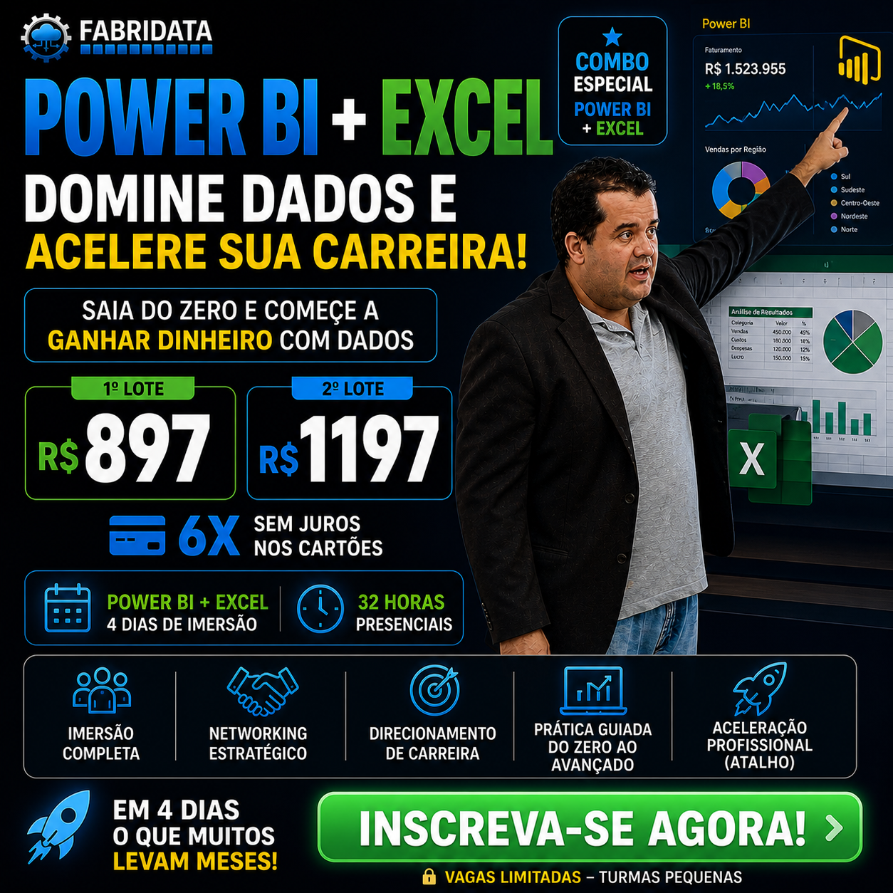 Combo Power BI e Excel Presencial Fabridata