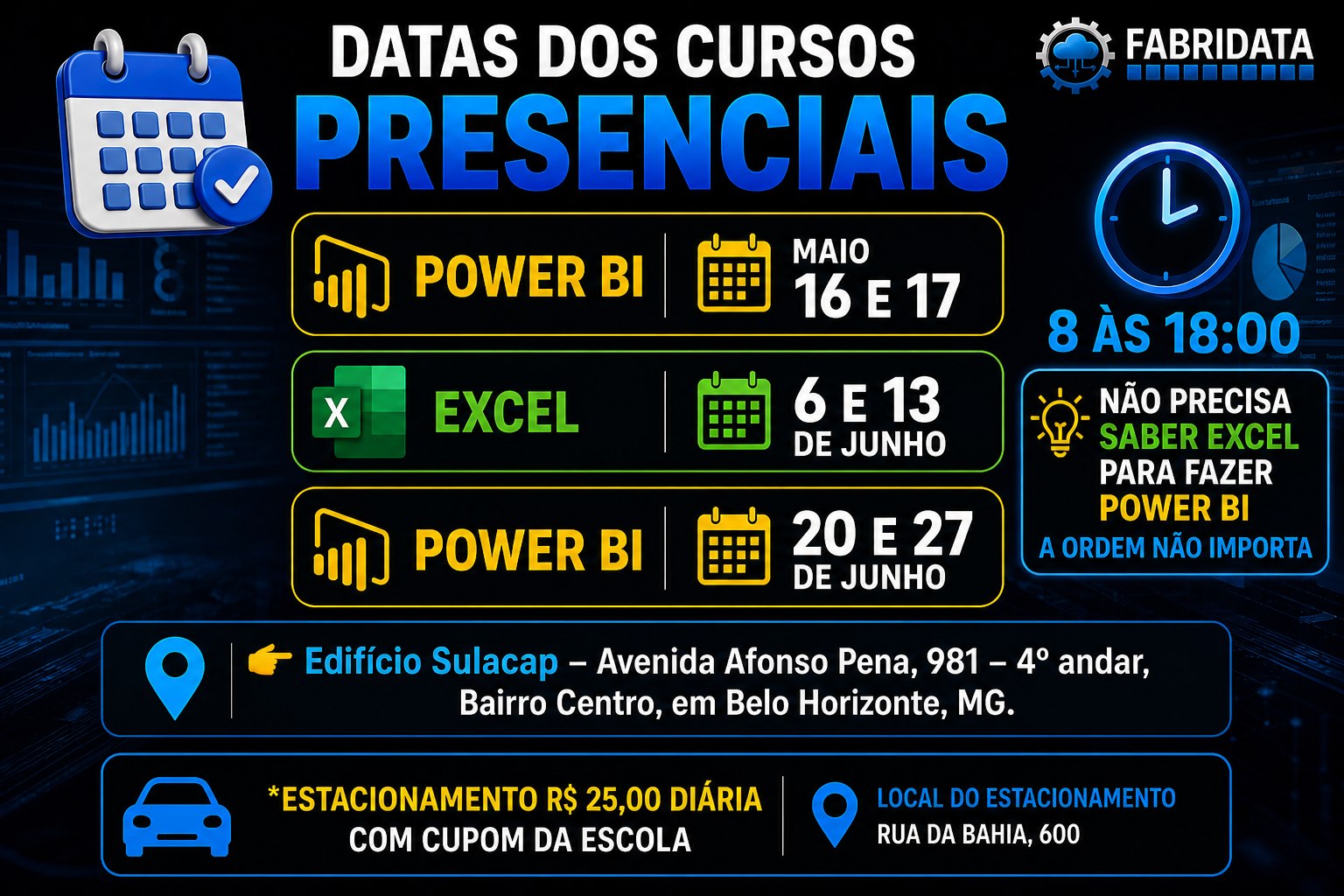 Datas dos Cursos